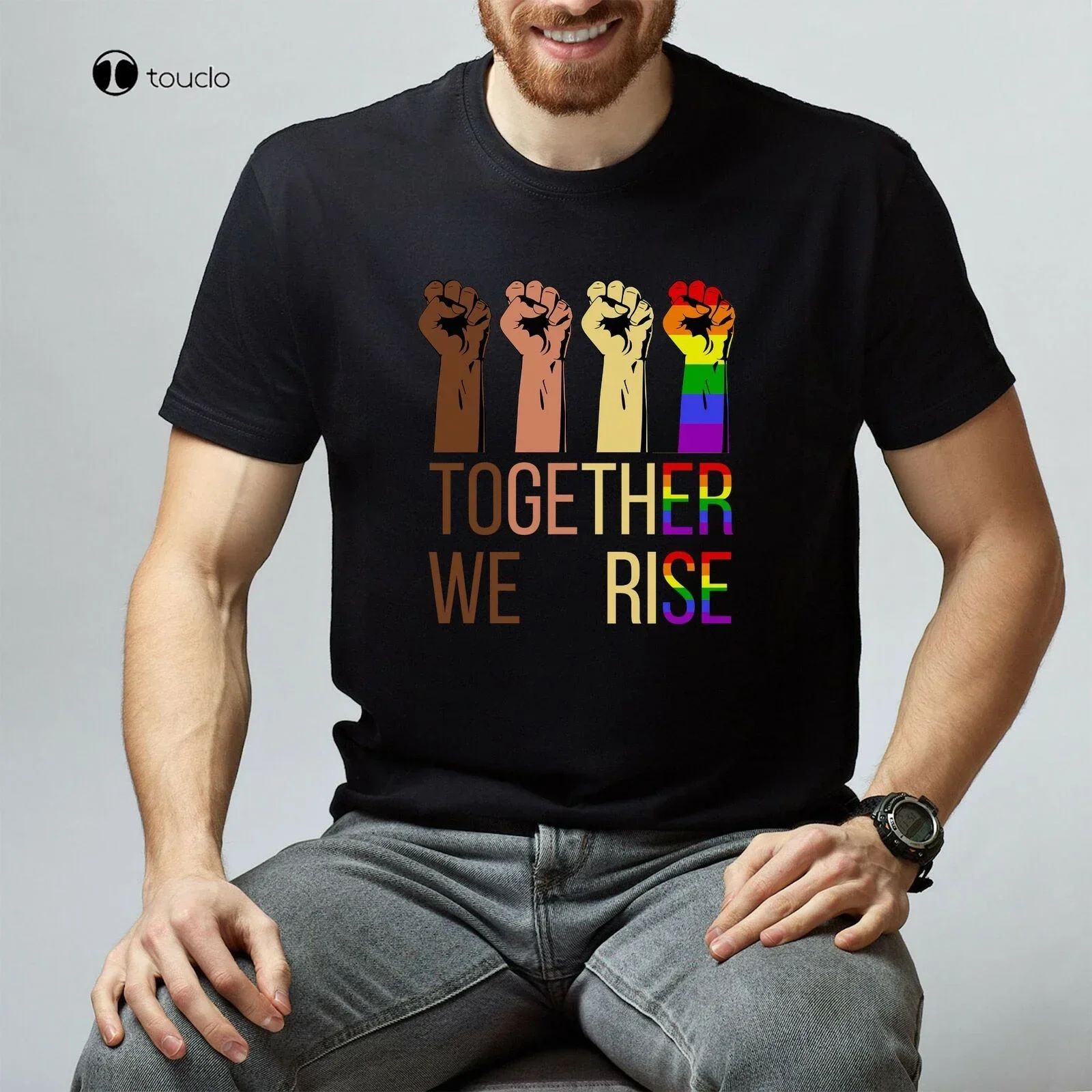 Together We Rise Shirt LGBT T-Shirt Tolerance Short Sleeve Casual Unique T-Shirt