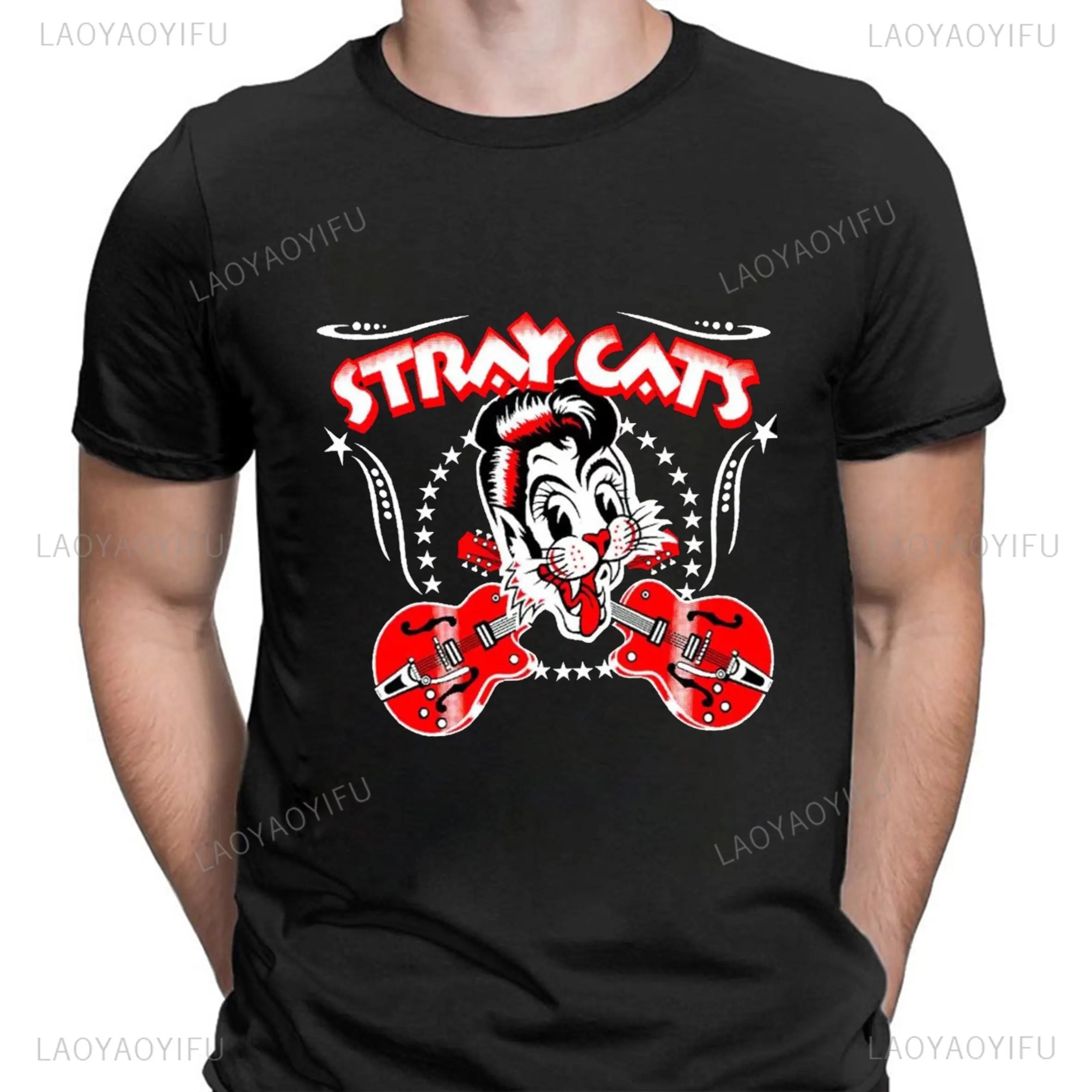 Stray Cats Rock Classic Tshirt American Rockabilly Band Fans Hipster Streetwear Fashion Breathable Boy Girl Men Cotton T Shirts