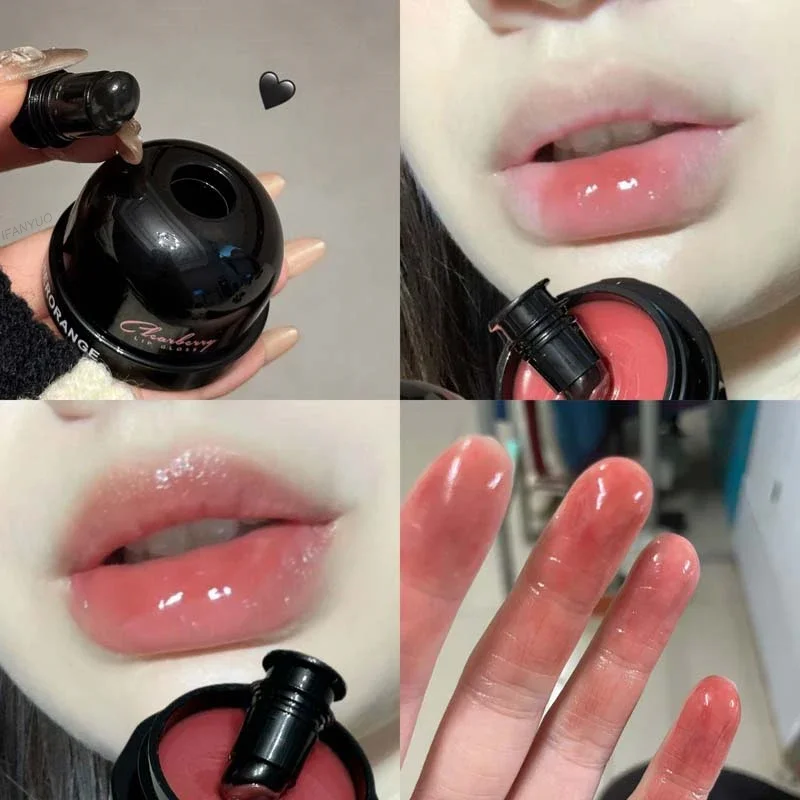 HERORANGE Clear Berry Lip Gloss Fresh Mirror Solid Lip Balm Long Lasting Moisturizing Glass Water Light Crystal Lip Tint Makeup