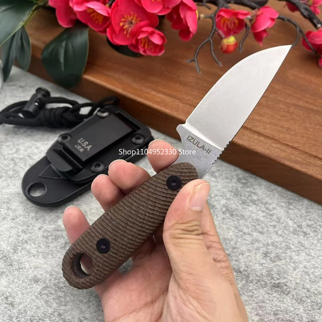 Faca reta tática de alta dureza com bainha, multiferramentas de sobrevivência para montanhismo ao ar livre, também para caminhadas, pesca, resgate