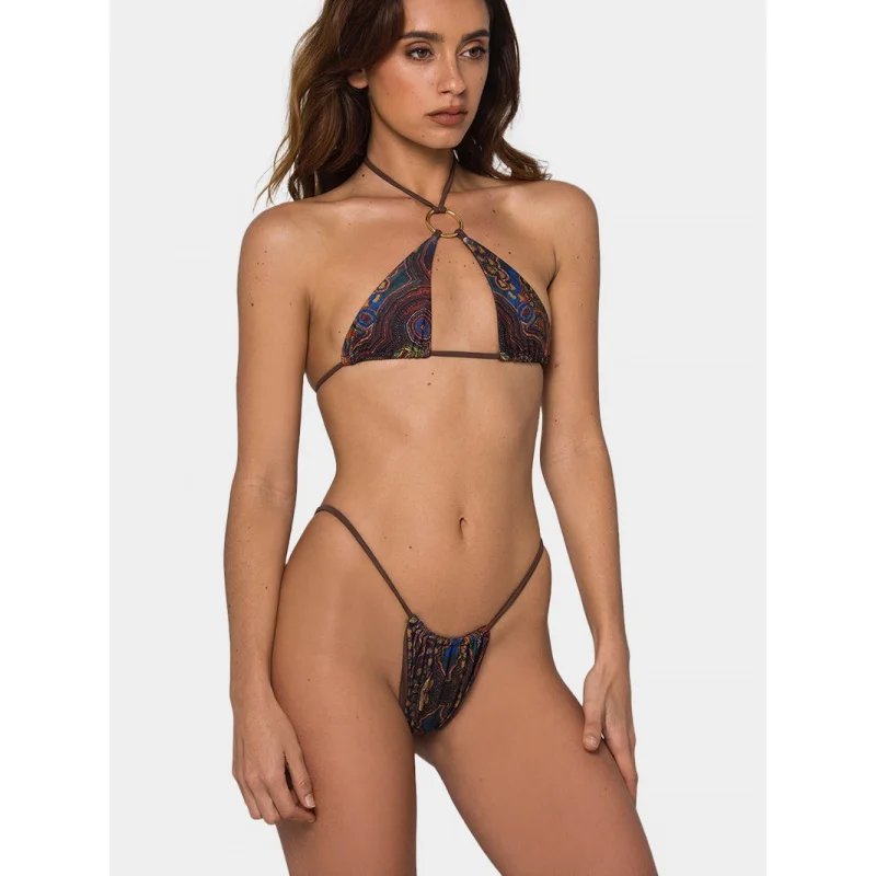 2025New Multicolor Digital Print Two-Piece Bikini Swimsuit for Women