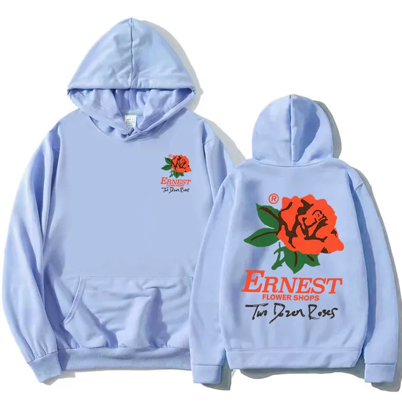 Bluzy z kapturem ERNEST TWO DOZEN ROSES z nadrukiem graficznym dla burmistrza, modne bluzy z długim rękawem, męskie i damskie pulowery z kapturem, topy Sudaderas