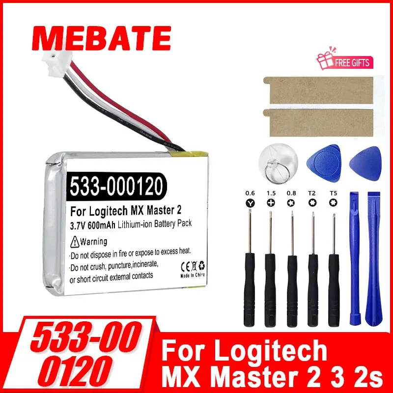 

600 мАч 910-004374 533-000120 533-000121 Аккумулятор для мыши Logitech MX Master 2 3 2s MX Anywhere 2 2S MX ERGO M-RO052 M905