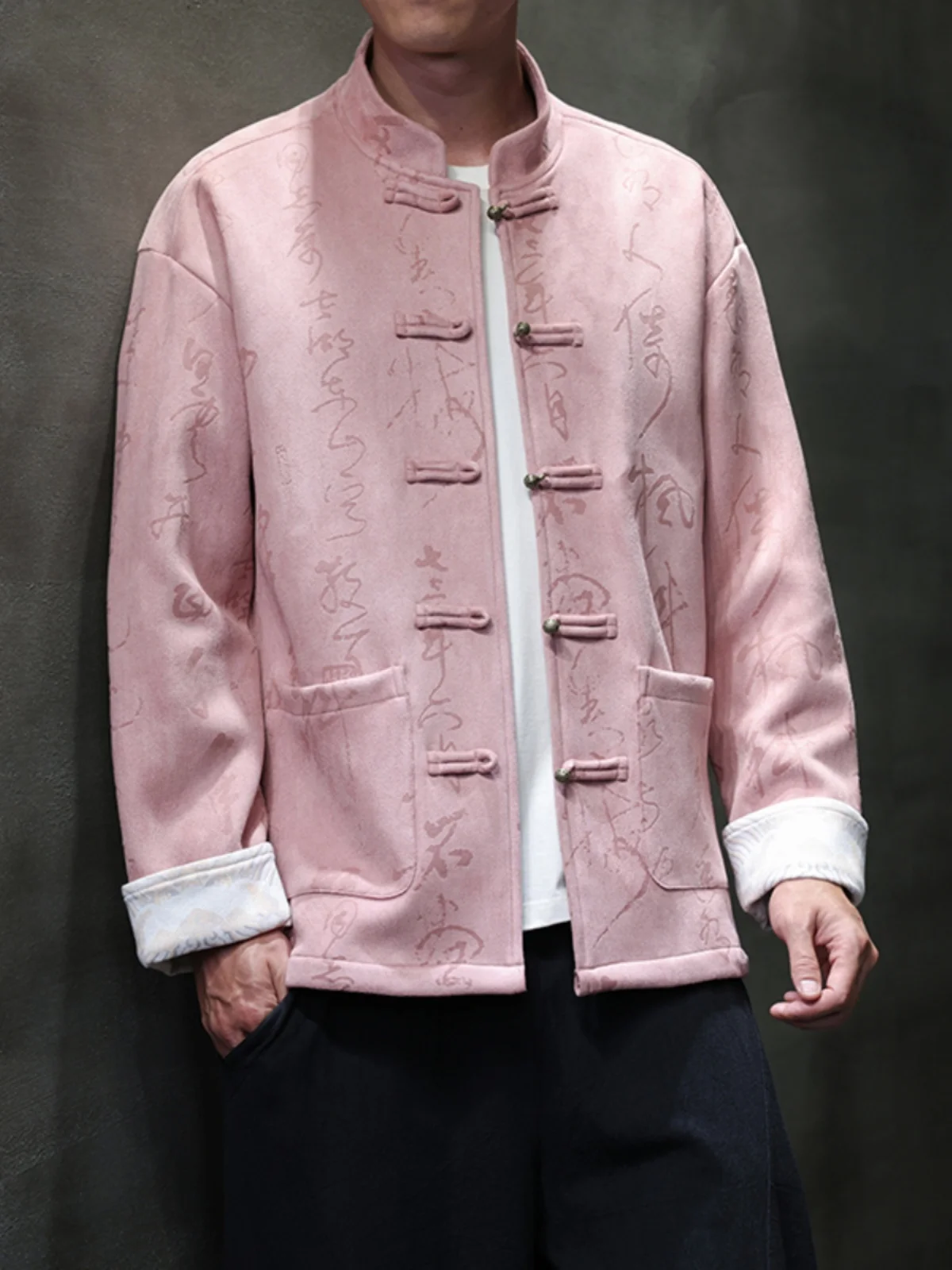 

New Chinese Sle Men's Jaet Outerwear Spring Autumn Loose Retro Sle Large Size Tang Hanfu Zhongan Suit Casual Youth Fa...