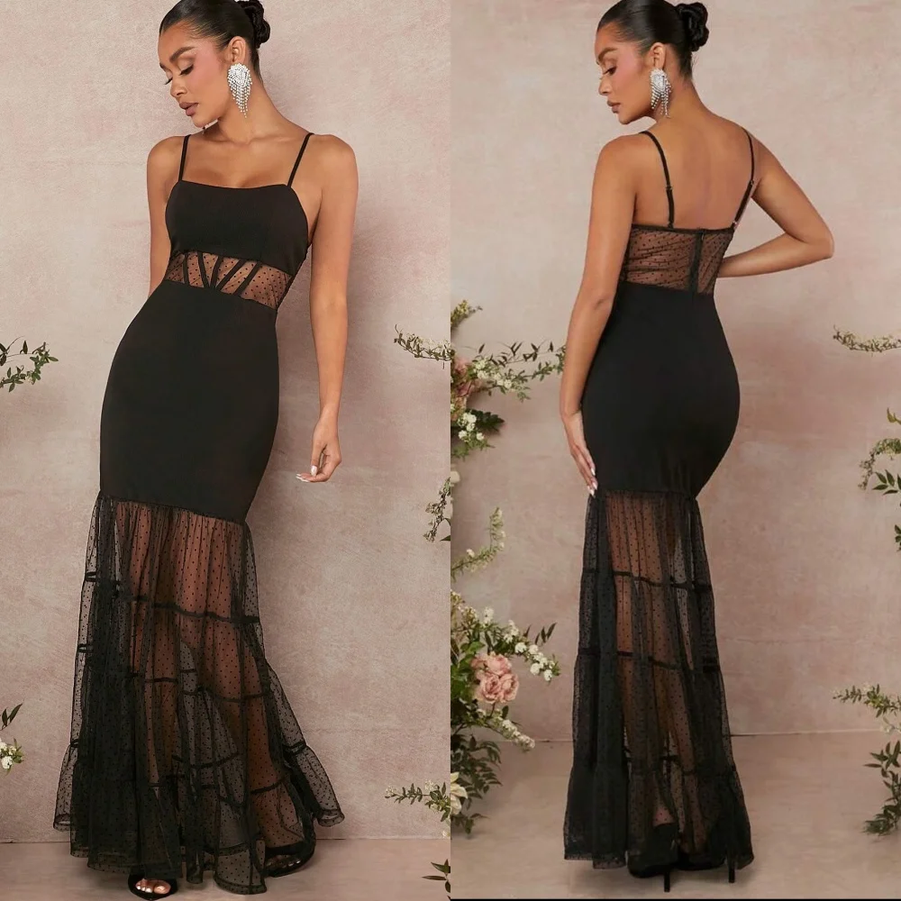 

Customized Sexy Fashion Jersey Pleat Ruched Mermaid Spaghetti strap Long Dresses Bespoke Occasion Dresses Sizes Available Retro