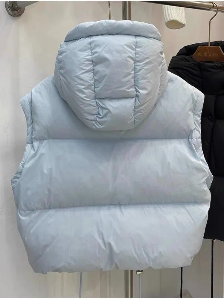 سترة نسائية كورية جديدة لعام 2025 سترات قصيرة خفيفة للغاية موضة شتوية بأكمام قابلة للفصل سترة منتفخة معطف منتفخ على شكل بطة بيضاء #5