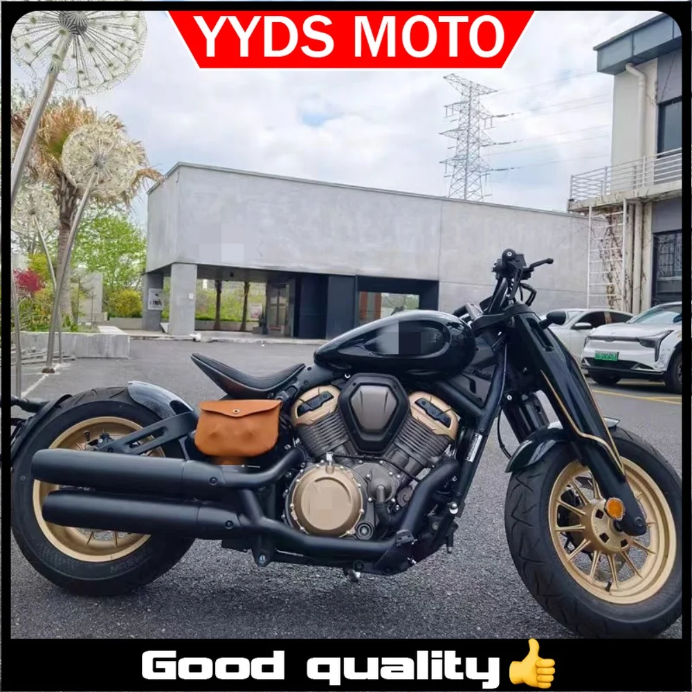 Compatible For Benda Napoleon Bob 500 motorcycles; retro genuine leather side bag cover/cover panel for decoration and storage.