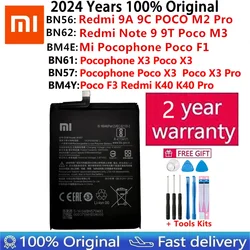 100% Original Replacement Battery For Xiaomi Mi Redmi Note 9 9T 9A 9C Pocophone Poco F1 F3 X3 POCO M2 X3 K40 Pro M3 Batteries