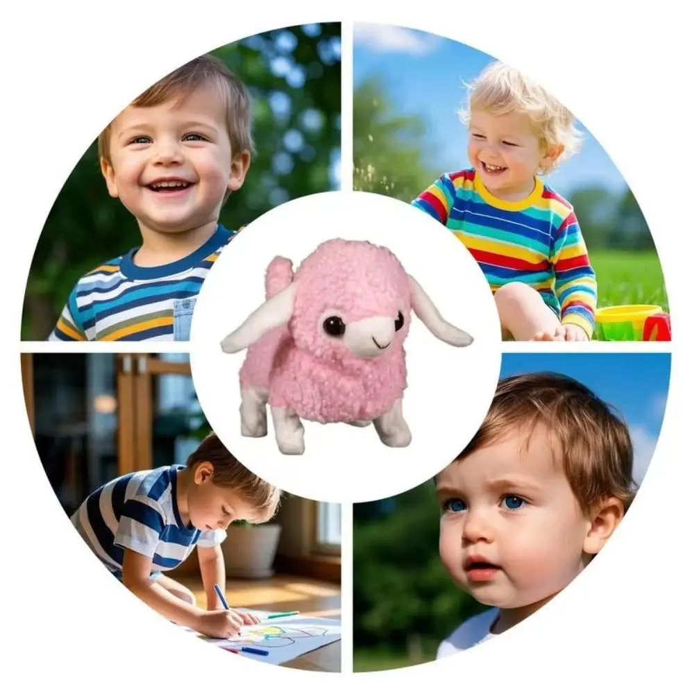 Simulatie Elektrische Alpaca Bewegingen Geluid Hardlopen Zingen Lam Kawaii Cartoon Wandelen Interactief Alpaca Collectible