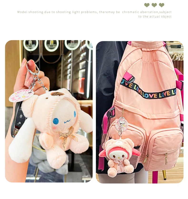 Porte-clés en peluche Sanurgente Butter pour enfants, porte-clés mignon, pendentif de sac en peluche de dessin animé, jouets cadeaux, Hello Kitty, Melody, Cinnamoroll, Pochacco