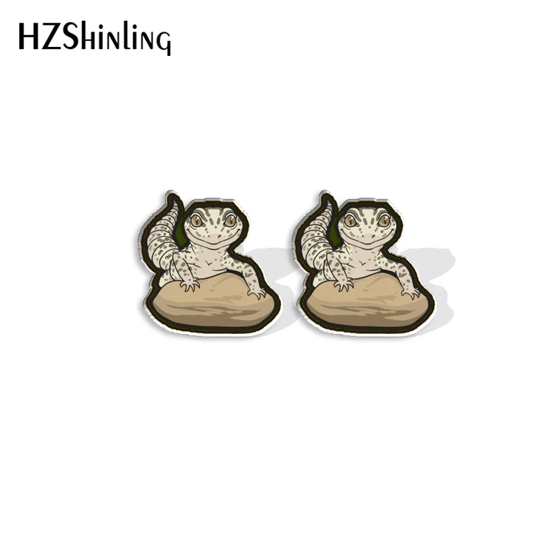 2023 New Leopard Gecko Stud Earring Reptile Acrylic Resin Earrings Epoxy Handmade Jewelry Gifts Friends