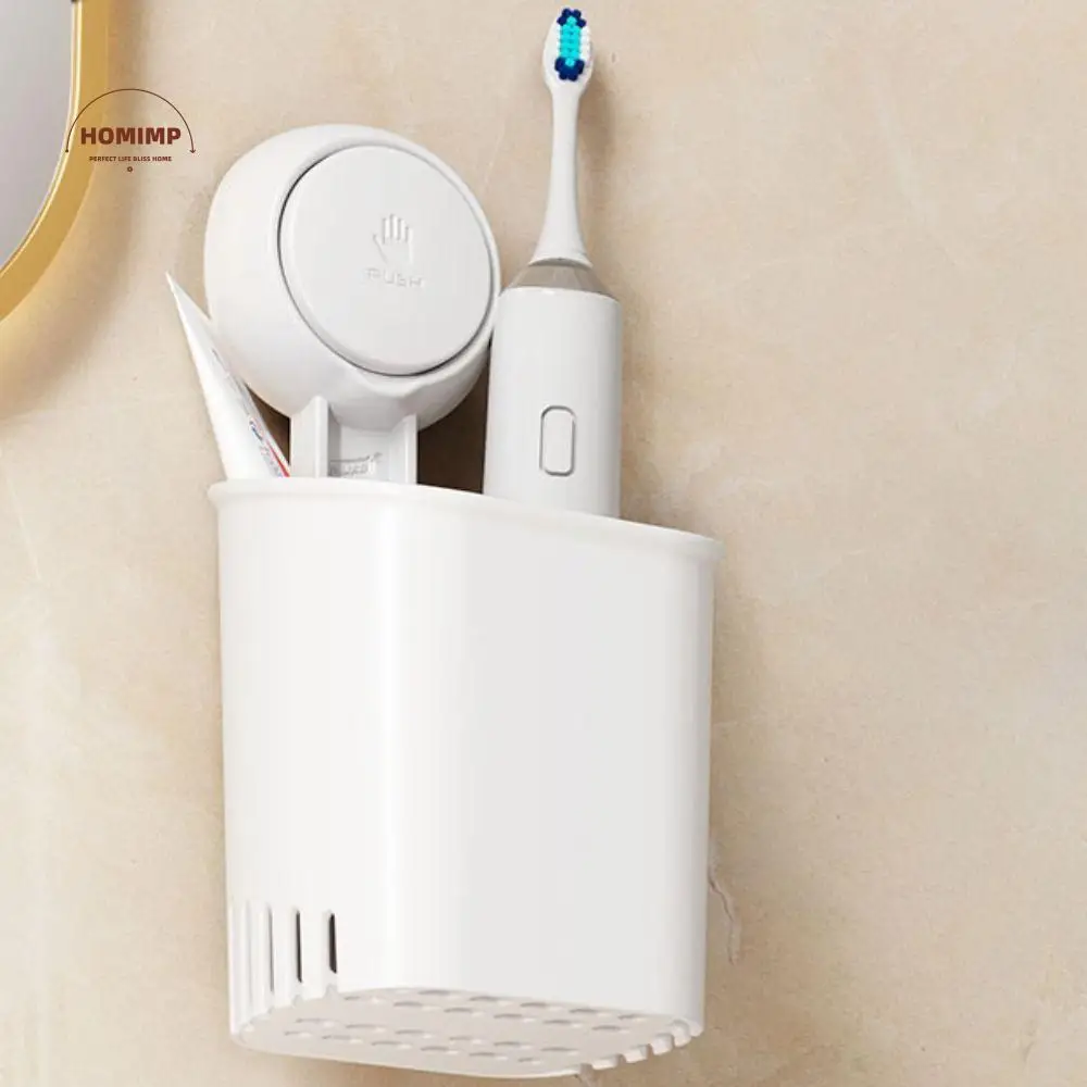 

2pcs Drill-Free Suction Cup Toothbrush Holder Removable Drainable Razor Holder Wall-mounted Ventilated Toothpaste Holder Couple