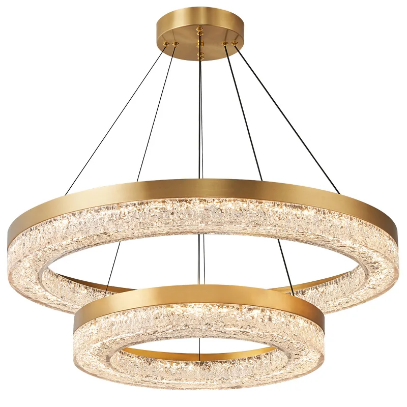 

All-copper high grade resin living room chandelier, double layer post modern light luxury and simple