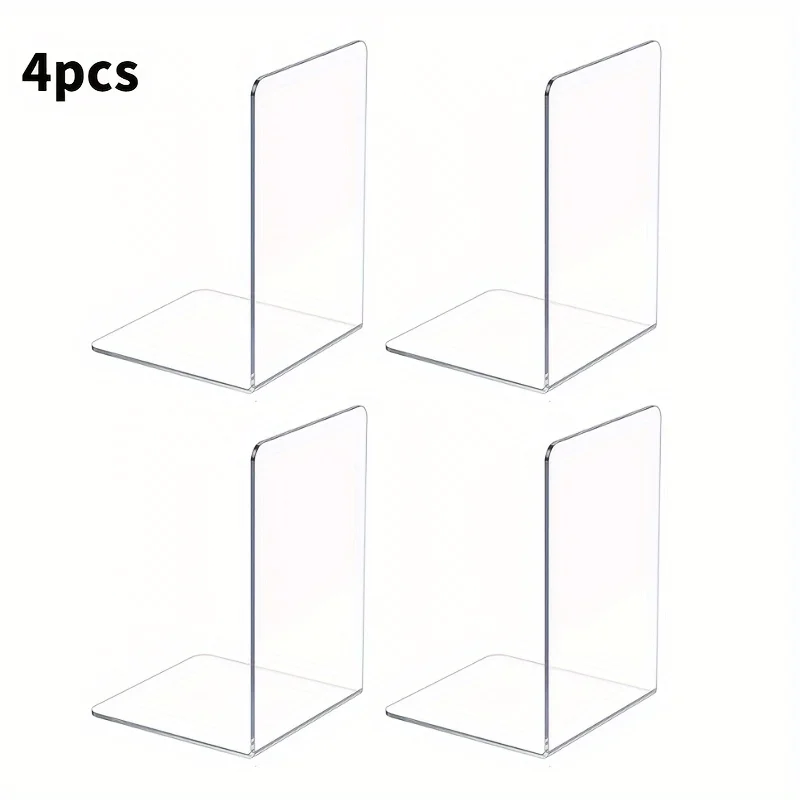 Clear Acrylic Bookends (4 or 8-Pack)