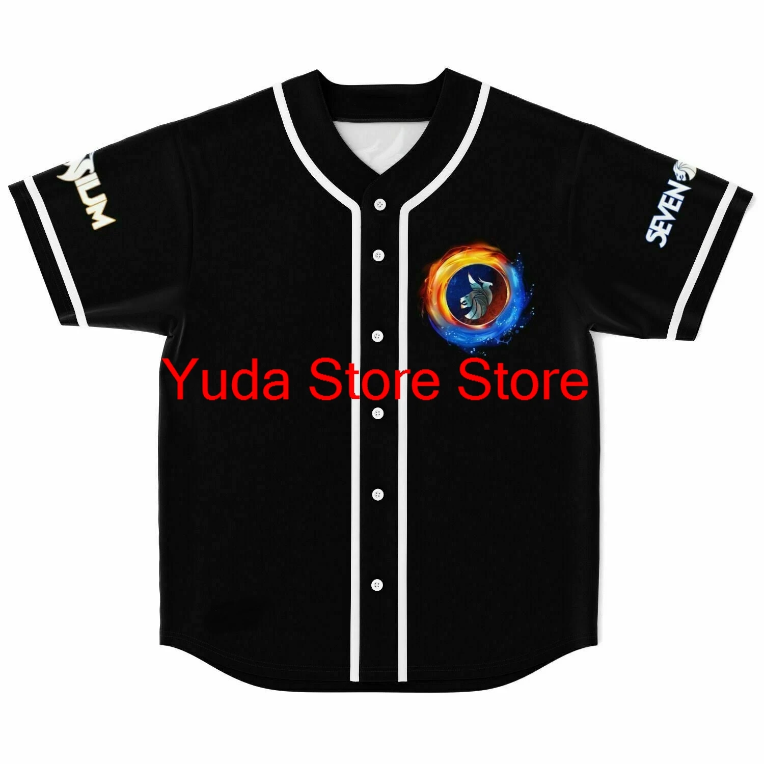 Seven Lions And ILLENIUM Merch Baseball Jersey Men/Women Casual Thin button Baseball uniform Oil Slick Custom Baseball Jersey