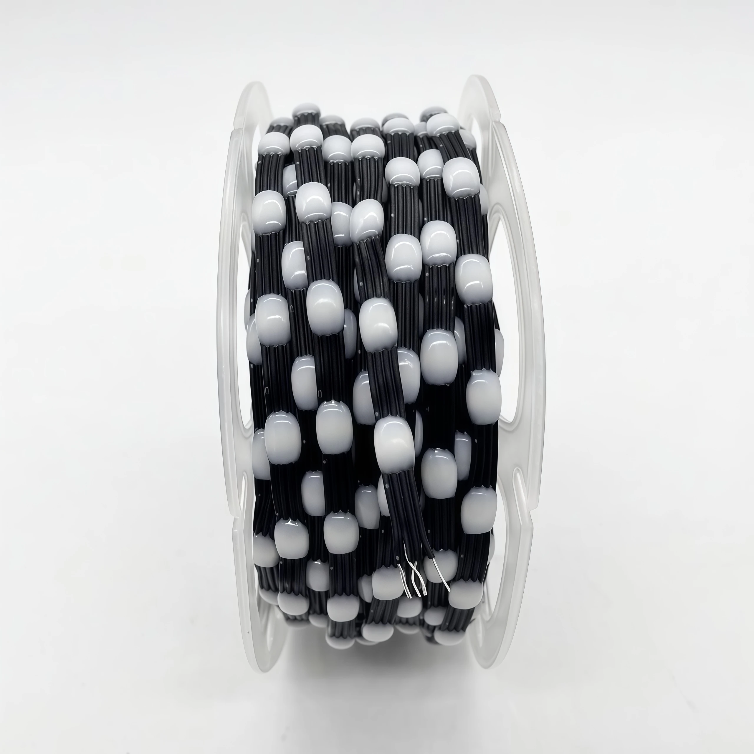 4Pin Dual Signal LED Pebble Seed Pixel String Black Wire 12V 1000 Pixels RGBIC IP68 Addressable Outdoor Christmas
