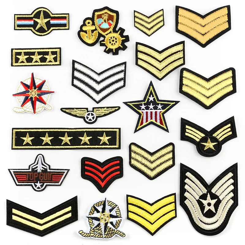 Embroidery Patches for Clothing, Military Badges, Iron-on Tactical Army Appliques, Backpack Stickers, Stripes, 1 Pc