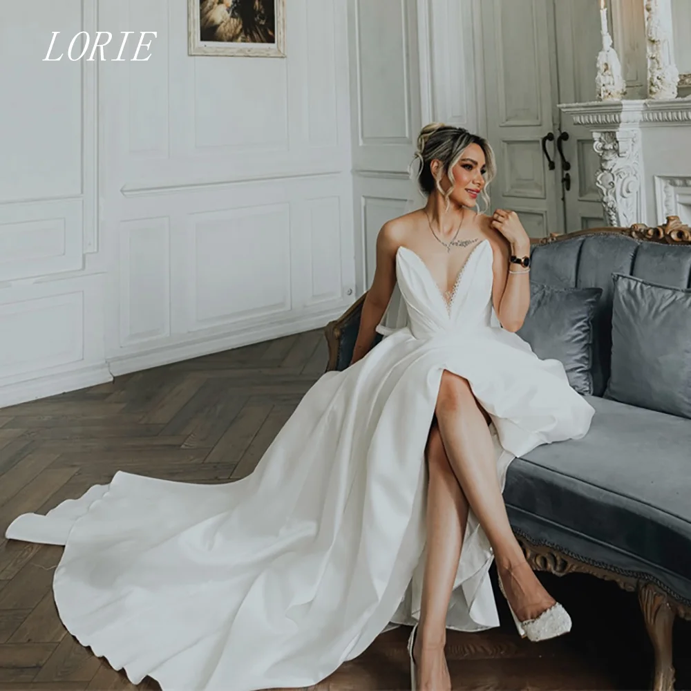 LORIE Luxury Lace A Line Wedding Dress Appliques Design Oriented Bridal Dresses V Neck Temperament Wedding Gown Customized 2026