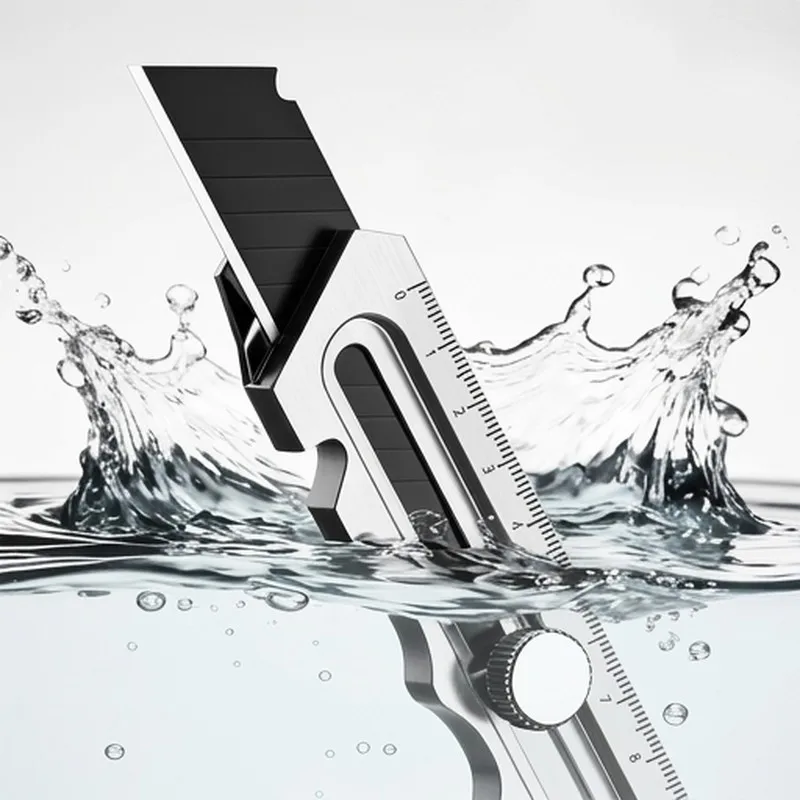 6 In 1 Stainless Steel Utility Knife Multi-Function Opener Retractable Box Cutter Portable Office Home Courier Unboxing