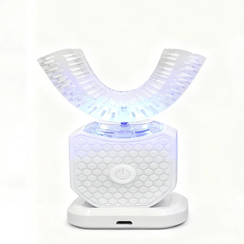 Electric toothbrush with fully automatic ultrasonic oral care device, intelligent waterproof teeth whitening cleaner