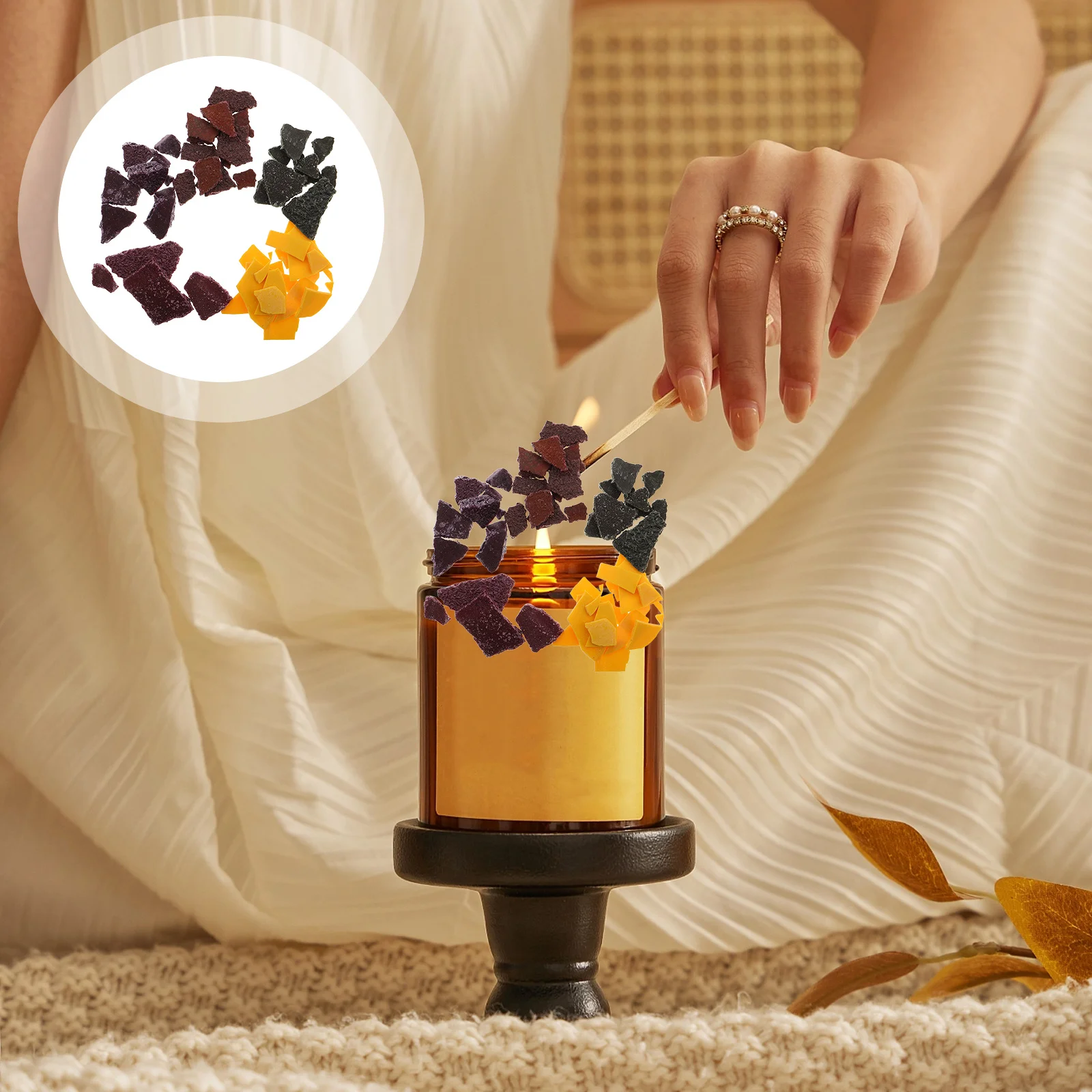 

1Set Scented Dye Plant Extracts Safe DIY Craft Wax Flakes Vibrant Colors Long Lasting Wax Home Festive Decor