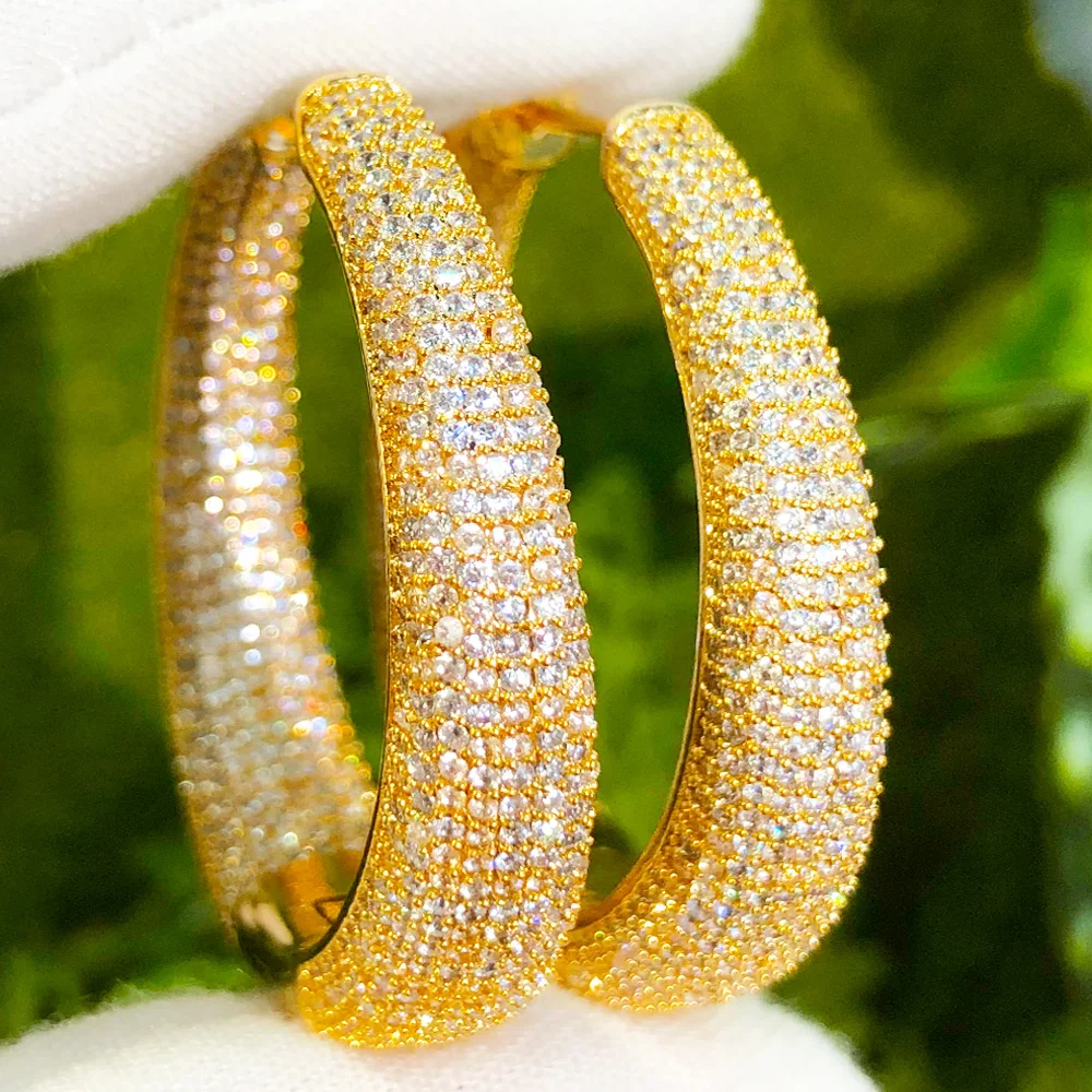 Missvikki New Design Hot Hoop Earrings Women Summer Holiday Party Occasion Top Shiny Cubic Zirconia Best Fashion Jewelry