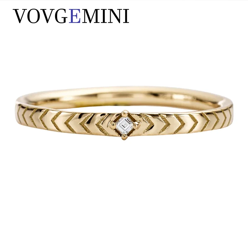 

VOVGEMINI Pincess Moissanite Wedding Band Real Pure Original 18k Solid Gold Engagement Ring Luxury Designer For Women Jewelry