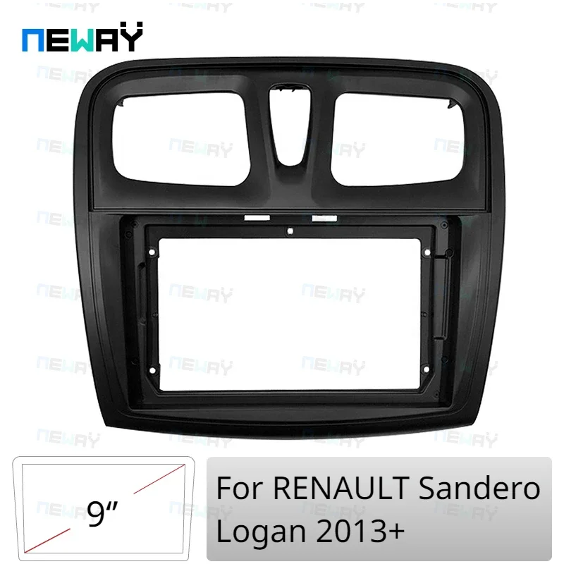 9INCH Car Radio Fascias Android Stereo Player 2Din Head Unit Panel Dash Frame Installatio For RENAULT Sandero Symbol Logan 2013+