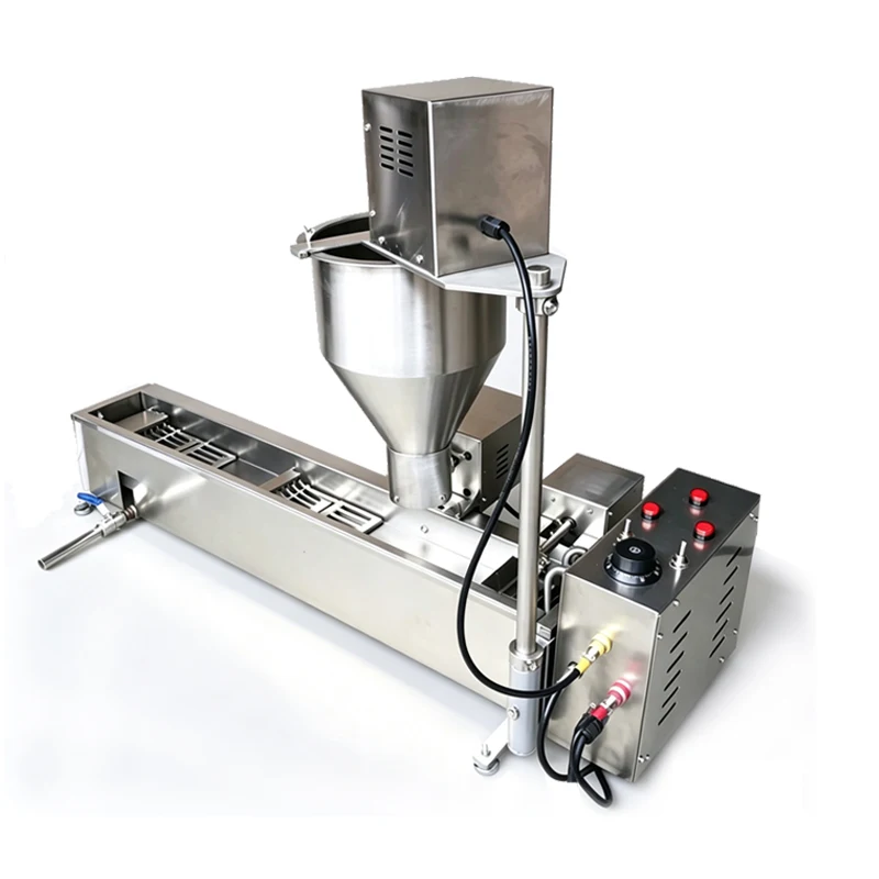 Automatic Donut Forming & Frying Integrated Machine Commercial Donut Making Equipment For Snack Shop 304 Stainless Steel