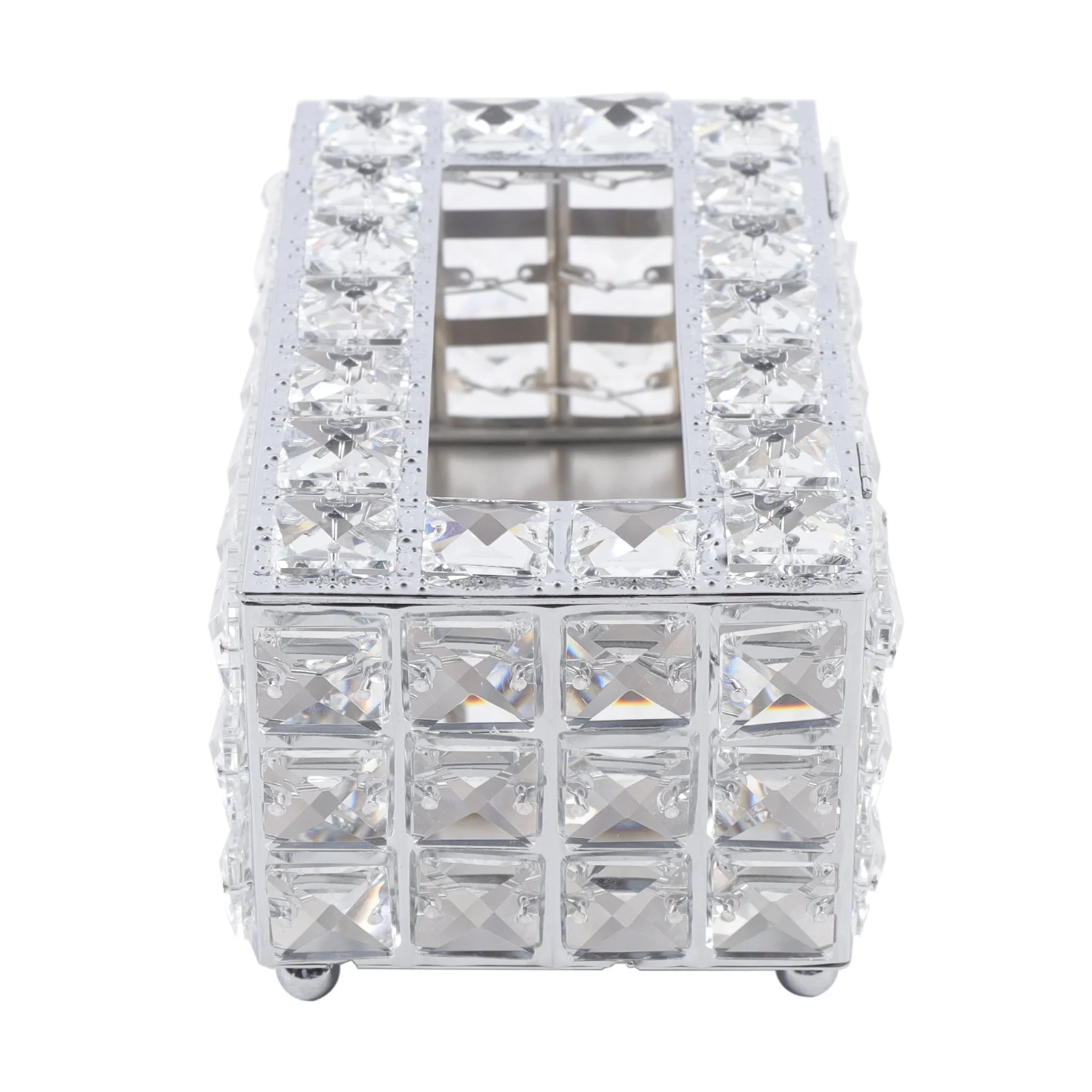 European-style Square Crystal Tissue Box Home Bar KTV Table Decoration Living Room Tea Table Drawer Case Tissue Holder