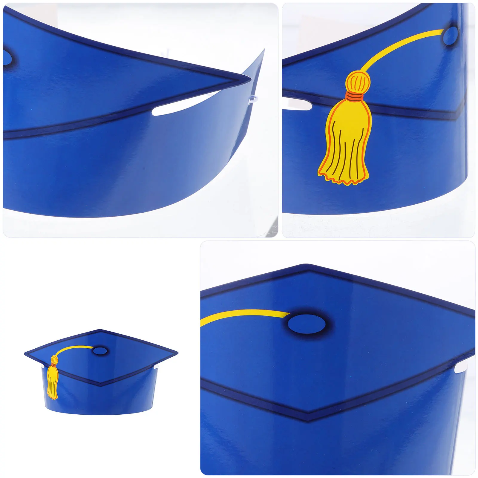 12 Stück Papier-Abschlusskappen, DIY-Handwerk, Abschlussfeier, Dekoration, Fotografie-Requisiten, sicher, stabil, für Kinder und Erwachsene