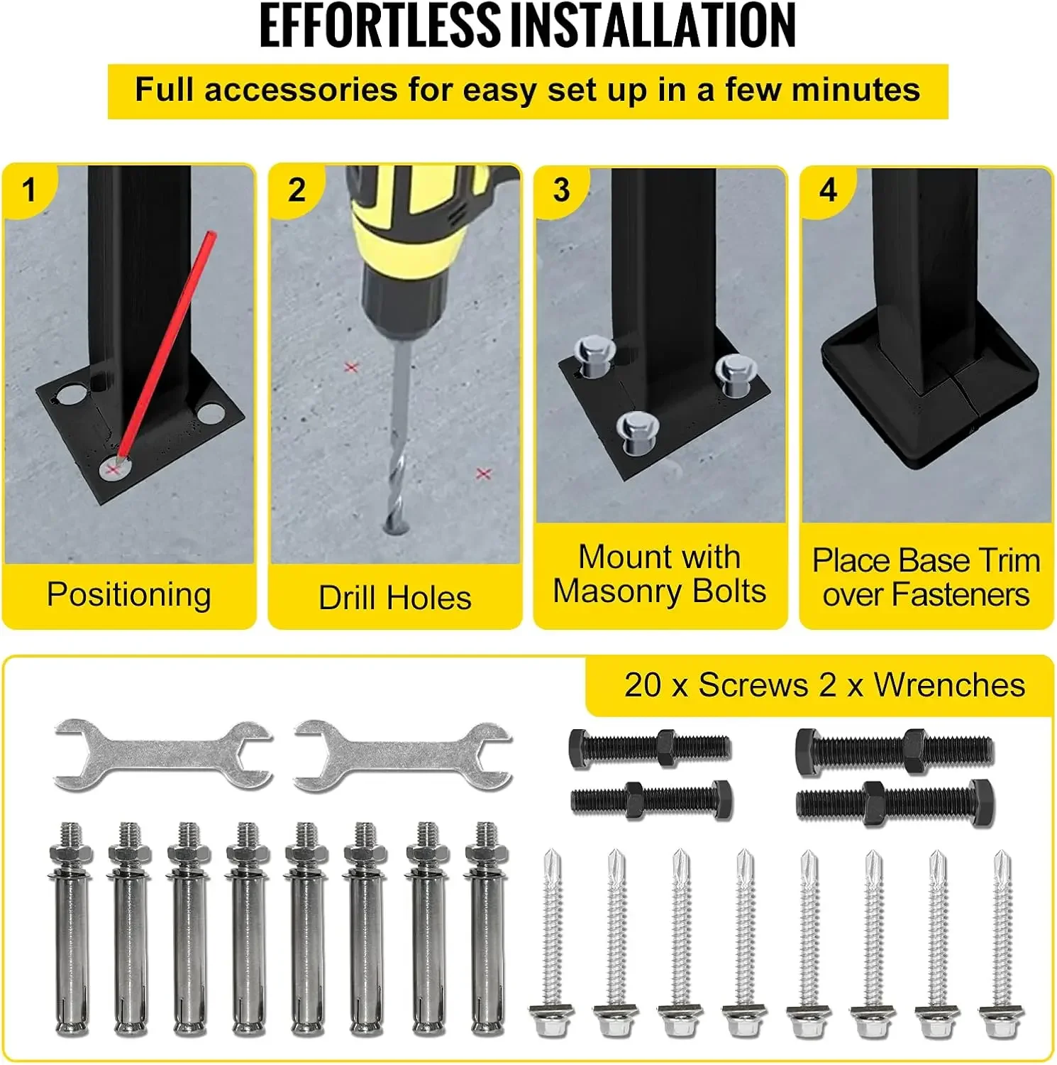 Handrails for Outdoor Steps, Fit 1 or 2 Steps Outdoor Stair Railing, Arch#1 Wrought Iron Handrail, Flexible Porch Railing