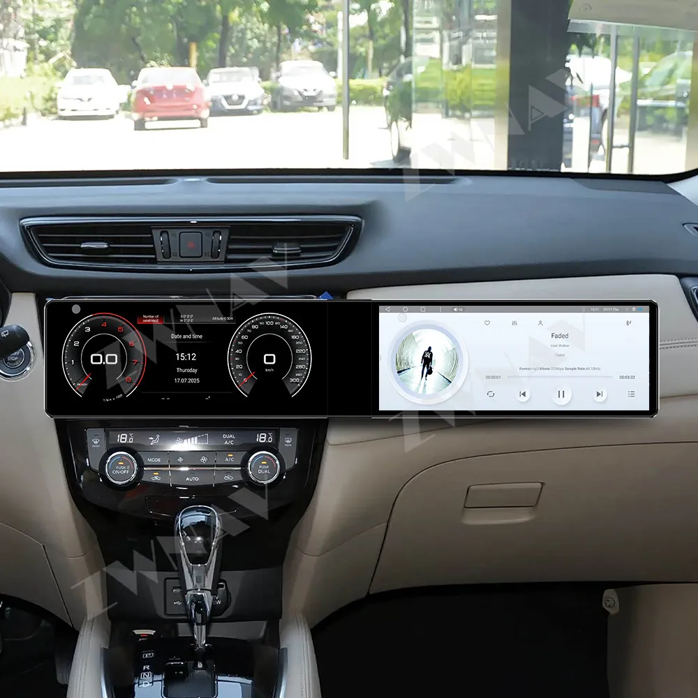 

For Nissan X Trail/Qashqai 2014-2020 Android 13 12.3" Hd Touch Dual-Screen Car Gps Multimedia Player Car Interior Accessories
