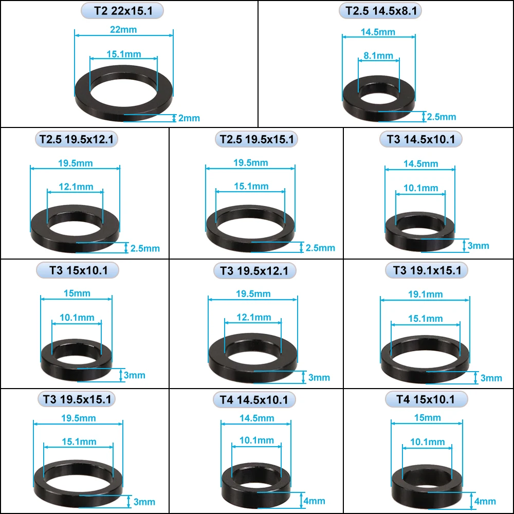 HEPPE Bike Frame Spacer Full Suspension MTB e-MTB Spacer Bike Frame Washer M8/M10/M12/M15 Flat Spacer 2/2.5/3/4mm Thickness view 6