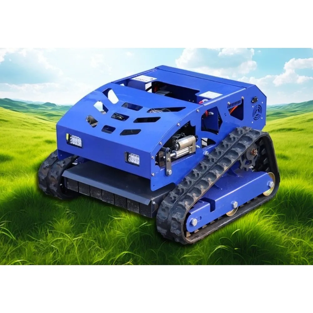 

Remote Control Lawn Mower, Small Petrol Tracked All Terrain Weed Whacker for Garden, Lawn and Farm