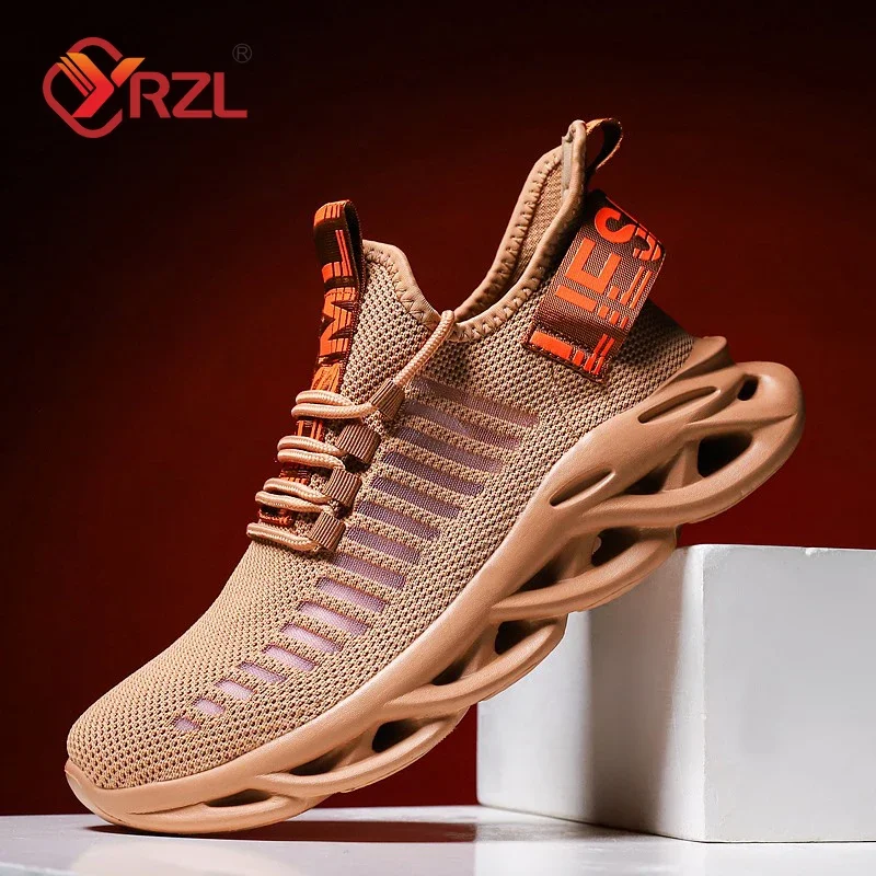 YRZL Men Shoes Comfortable Sneakers Womoen Breathable Couple Running Shoes Mesh Tenis Sport Shoes Size 36-46 Waling Sneakers Men