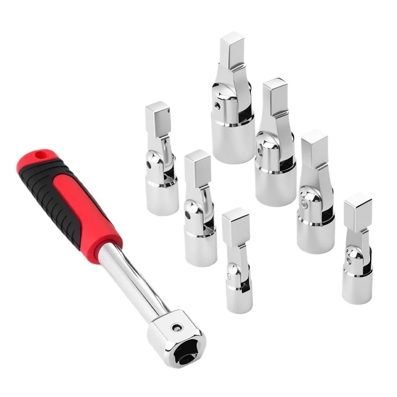 New 8-piece detachable sleeve wrench multi-purpose plum blossom sleeve 8-19mm 180 ° rotary wrench for auto repair