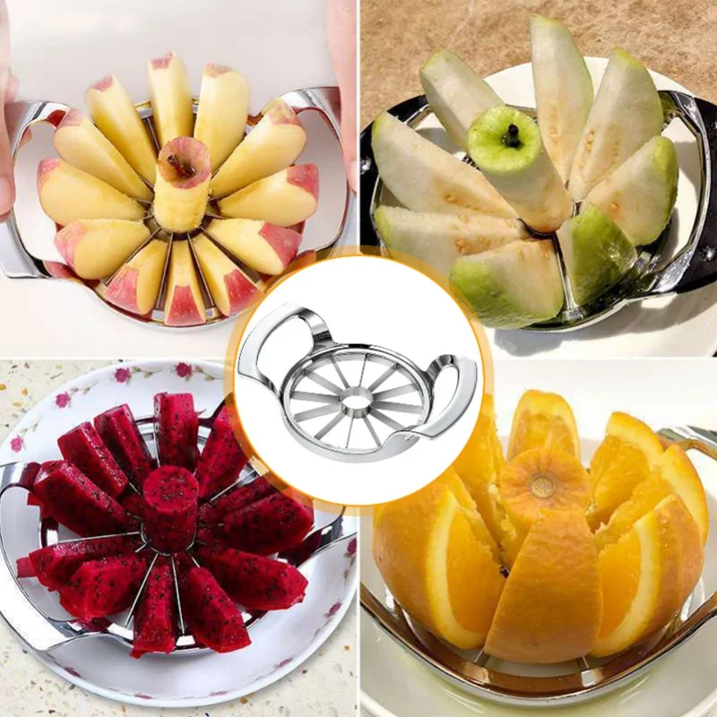 High Quality 12-Blade Extra Large Apple Cutter Slicer,Stainless Steel Ultra-Sharp Fruit Corer Slicer Tools Kitchen Accessories