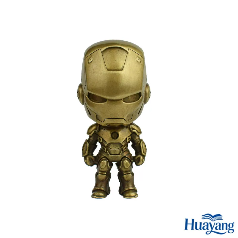 Figurine de robot en laiton massif, Iron Man, ornement de bureau, modèle de figurine, objet décoratif, cadeau culturel et créatif