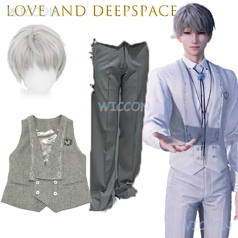 

Game Character FormalWear Halloween Christmas Love and Deepspace Xavier Silver Cascade Sonata Suit Cosplay Costume Couple Outfit