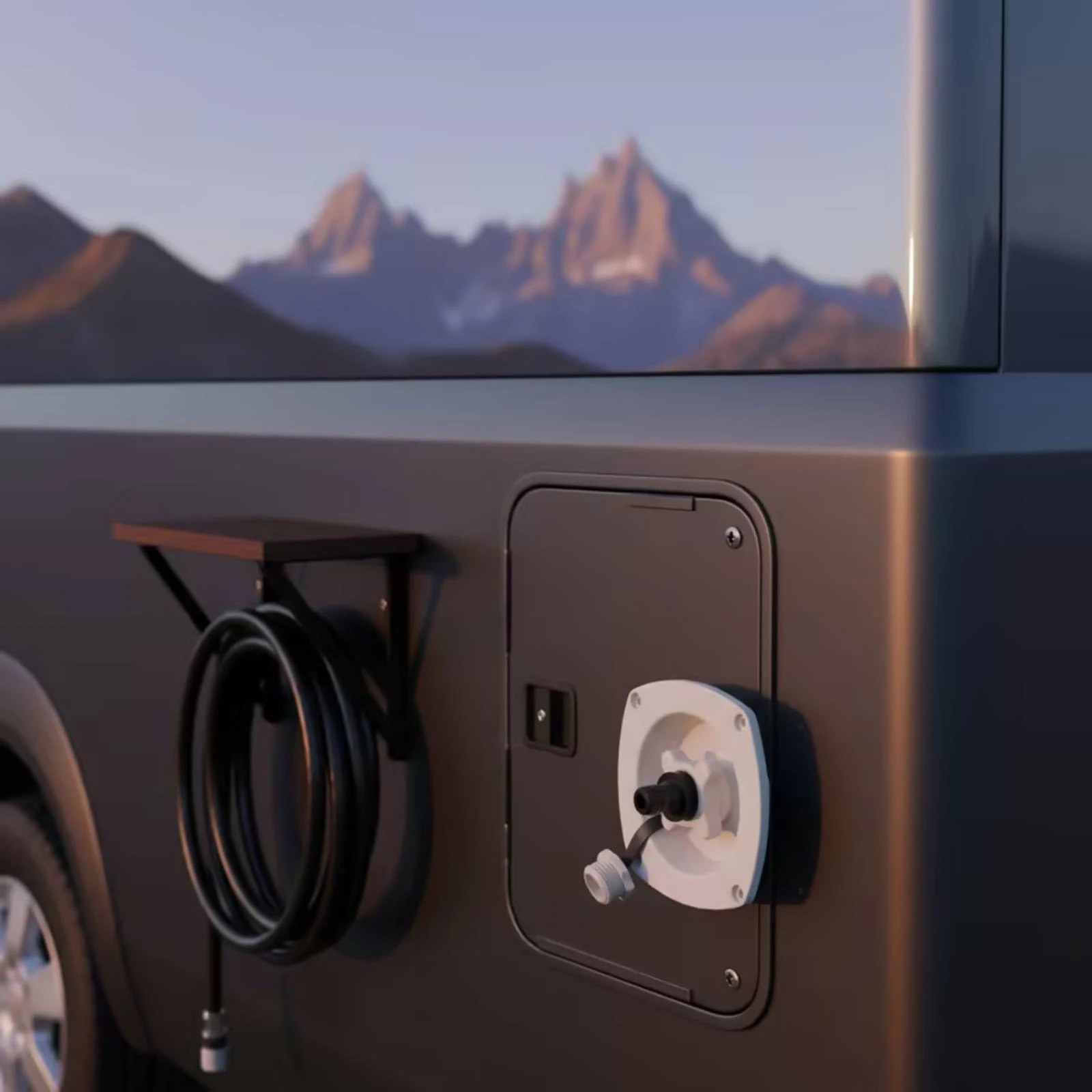 Water Inlet with Quick Connector Tethered RV Water Inlet with Cap Fitting Long-Lasting Compact for Boat Owners, Motorhome