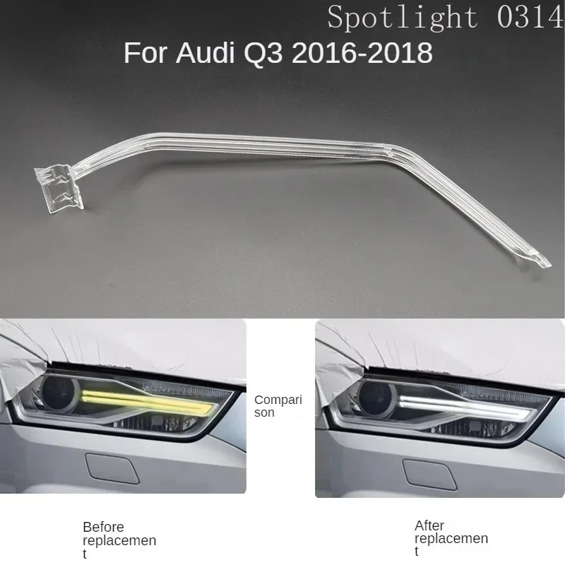 Für Audi Q3 2016 2017 2018 DRL Lichtleiterplatte Lichtleitrohr Scheinwerferstreifen Tagfahrlicht Angel Eye Bar LED