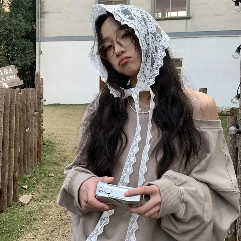 y3neターバンレースヘッドスカーフヒップスカーフエレガントバンダナヒップカバー楽しい写真小道具