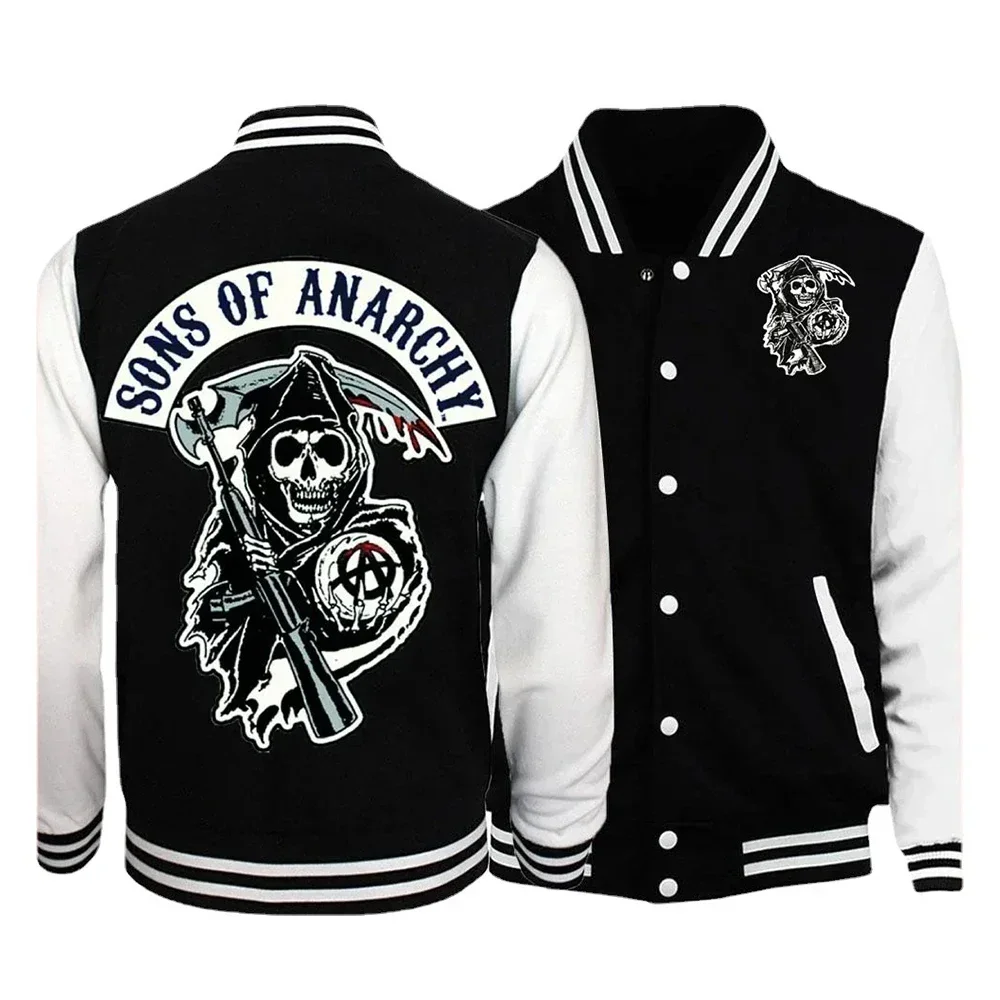 Sons of Anarchy Baseball Jacket Coat Hoodie Men Women Print Sport Baseball Uniforms Motorcycles Coats Cardigan Tops Clothes Top