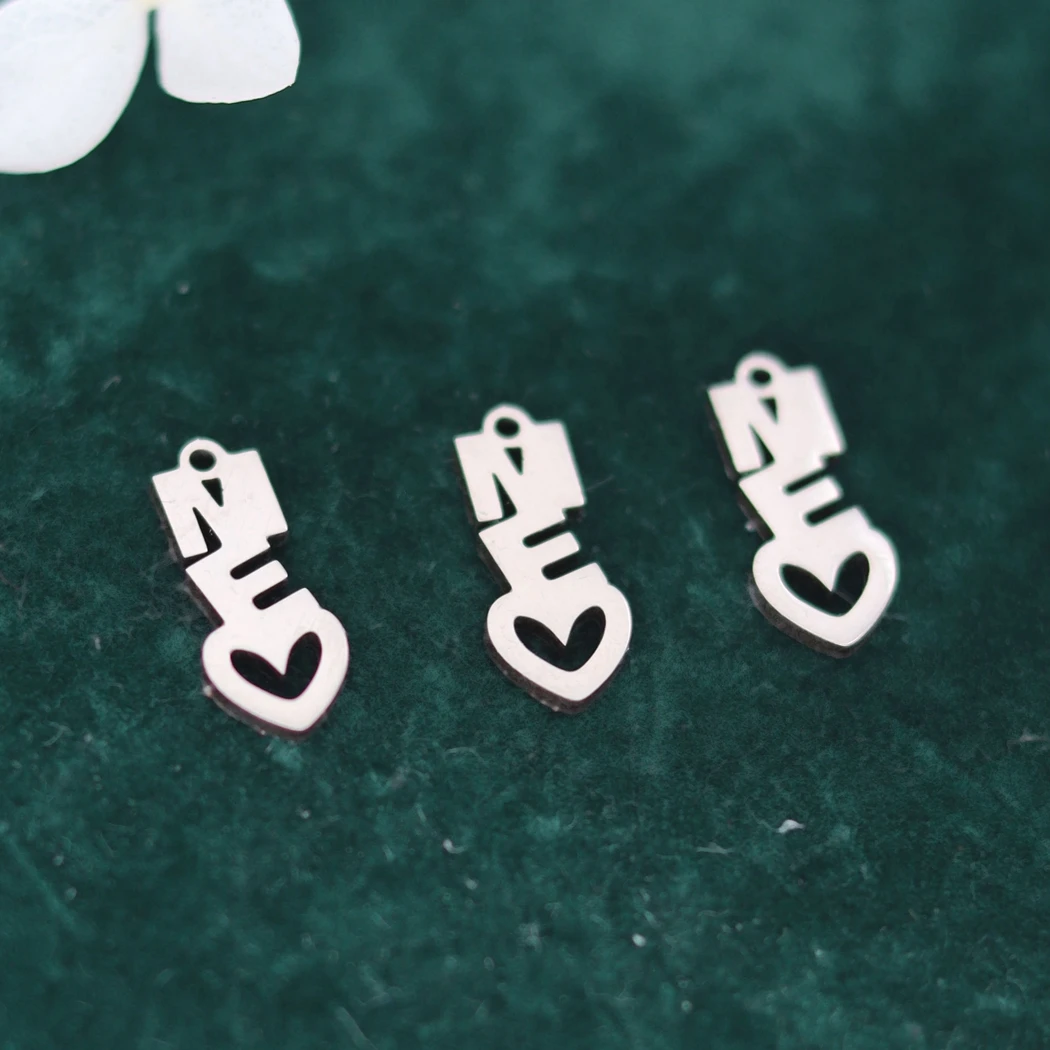 3pcs Letter Me Small Love Heart Charms Pendants For Women Earrings Necklace Bracelets Jewelry Making Supplies Findings image 6