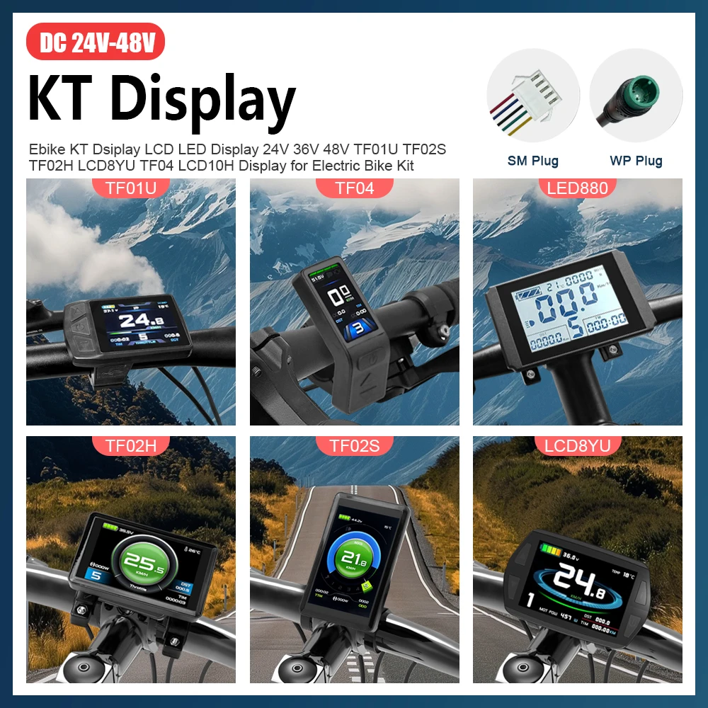 

KT Display TF01U/TF02S/TF02H/LCD12/LCD8YU/TF04 LCD Display Electric Bicycle 24V/36V/48V for Electric Bike Controller accessory