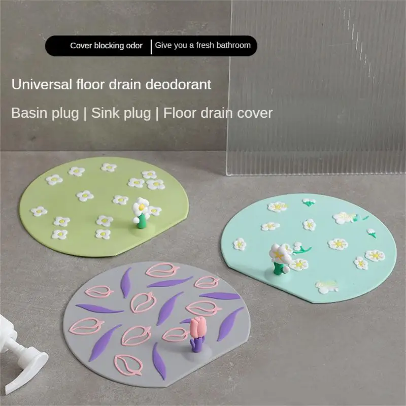 Silicone Floor Drain Deodorant Pad Kitchen Sink Strainer Toilet Pad Bathroom Anti Odor Sewer Deodorant Cover Water Stopper Mat