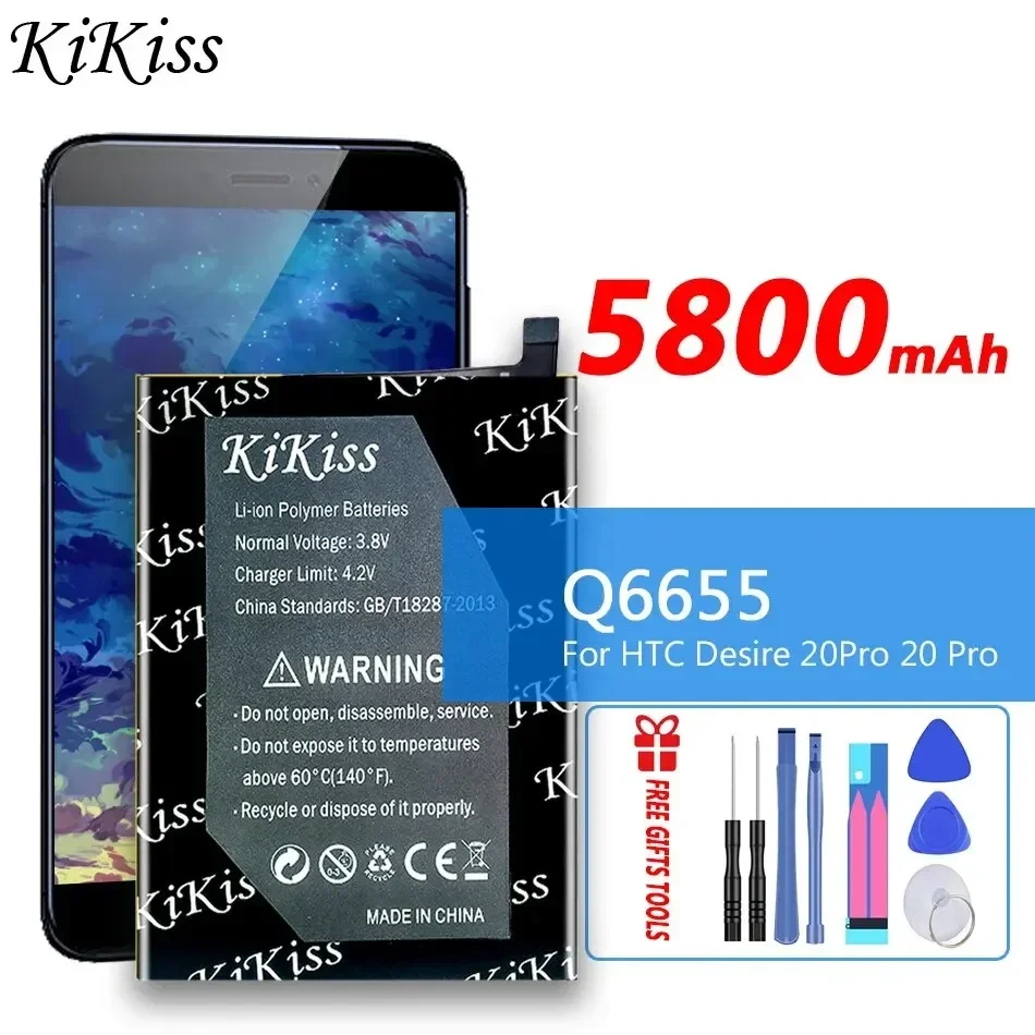 

KiKiss Battery Q6655 5800mAh For HTC Desire 20 Pro 20Pro Desire20 Pro Replacement Bateria