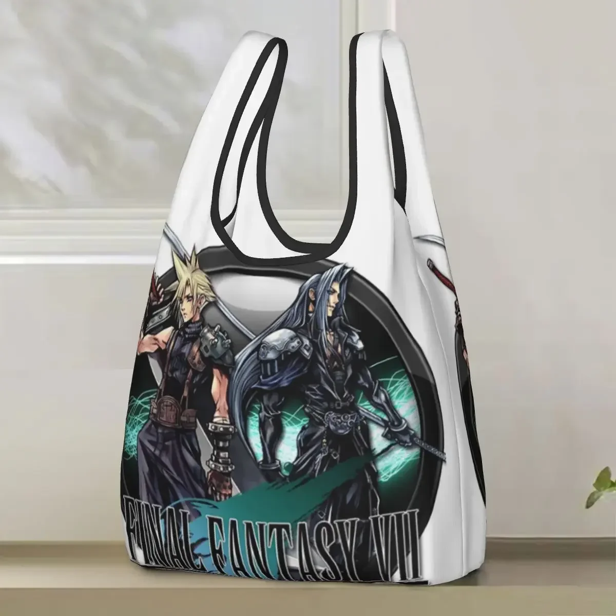 Cloud Sephiroth Final Fantasy VII Shopping Bag Portable Tote Bags Reusable Shoulder Shopper Bag Groceries Handbag