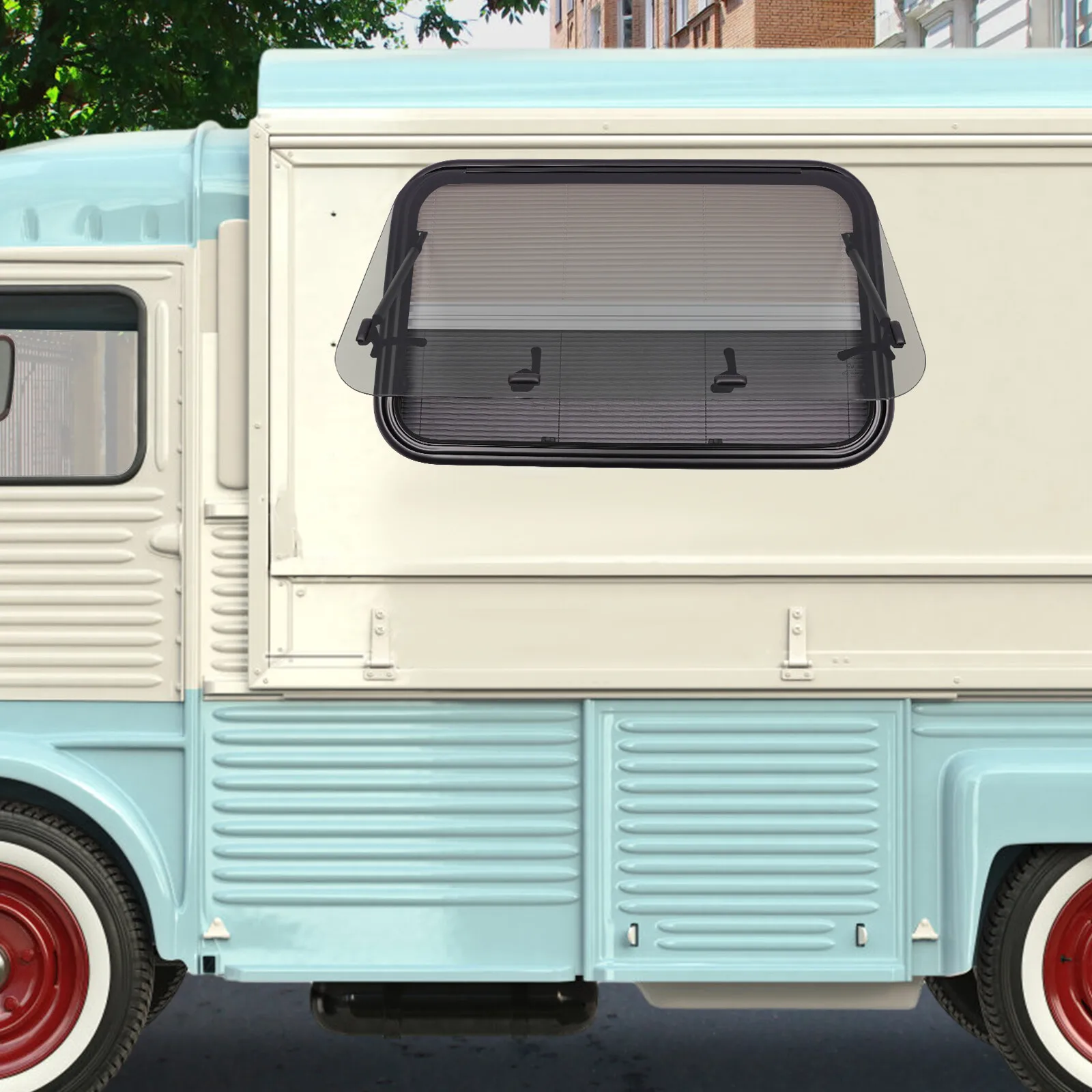 

36x22-дюймовое выходное окно для автодома, ультратолстое закаленное стекло, выдвижное аварийное окно с экраном для кемпера